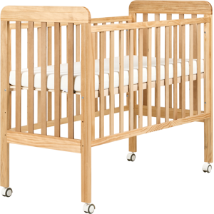 Beliani Baby Cot Bed Pine Wood BODMIN 60 x 120 cm with Wheels Light Brown Beliani Baby Cot Bed Pine Wood BODMIN 60 x 120 cm with Wheels Light Brown
