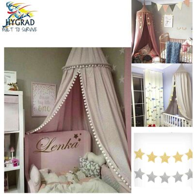 HYGRAD (White, Without Stars) Round Ball Children's Bed Canopy Bedcover Mosquito Net Cu HYGRAD (White, Without Stars) Round Ball Children's Bed Canopy Bedcover Mosquito Net Cu