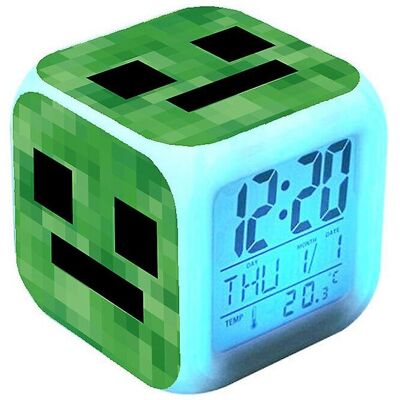 Home City Minecraft Colorful Color Changing Alarm Clock Led Night Light #3 Home City Minecraft Colorful Color Changing Alarm Clock Led Night Light #3