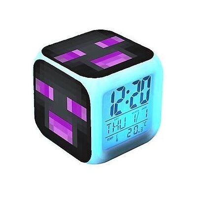 Home City Minecraft Colorful Color-Changing Alarm Clock & LED Night Light - Time, Date & T Home City Minecraft Colorful Color-Changing Alarm Clock & LED Night Light - Time, Date & T