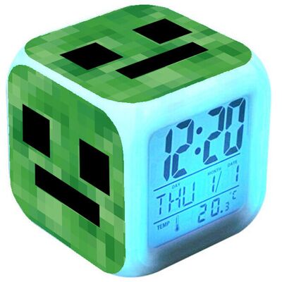 RETAILER SHOP Minecraft Alarm Clock Colorful Color Changing Alarm Clock -Slime RETAILER SHOP Minecraft Alarm Clock Colorful Color Changing Alarm Clock -Slime