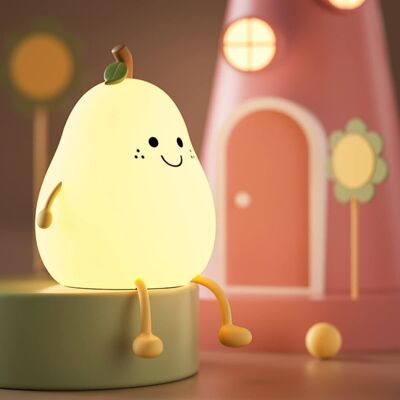 Tianfu Night Light for Kids,Cute Silicone Nursery Pear Lamp for Baby and Toddler,Fruit Tianfu Night Light for Kids,Cute Silicone Nursery Pear Lamp for Baby and Toddler,Fruit
