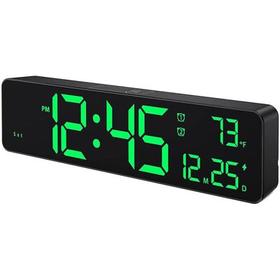 Unbranded Digital Wall Clock,led Digits Display,dual ,auto-dimming,12/24hr Formatsilent Wa Unbranded Digital Wall Clock,led Digits Display,dual ,auto-dimming,12/24hr Formatsilent Wa