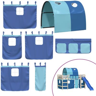 (blue) vidaXL Curtains for Loft Bed with Tunnel Blackout Privacy Bed Tent Polyes (blue) vidaXL Curtains for Loft Bed with Tunnel Blackout Privacy Bed Tent Polyes