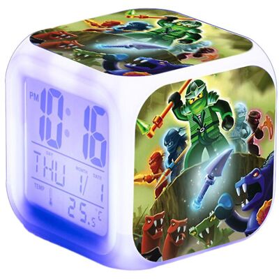 Unbranded (A) Ninjago Print Led Digital Alarm Clock 7 Color Changing Night Light Home Bedr Unbranded (A) Ninjago Print Led Digital Alarm Clock 7 Color Changing Night Light Home Bedr