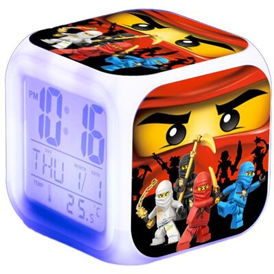 Unbranded (B) Ninjago Print Led Digital Alarm Clock 7 Color Changing Night Light Home Bedr Unbranded (B) Ninjago Print Led Digital Alarm Clock 7 Color Changing Night Light Home Bedr