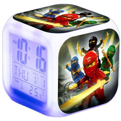Unbranded (C) Ninjago Print Led Digital Alarm Clock 7 Color Changing Night Light Home Bedr Unbranded (C) Ninjago Print Led Digital Alarm Clock 7 Color Changing Night Light Home Bedr