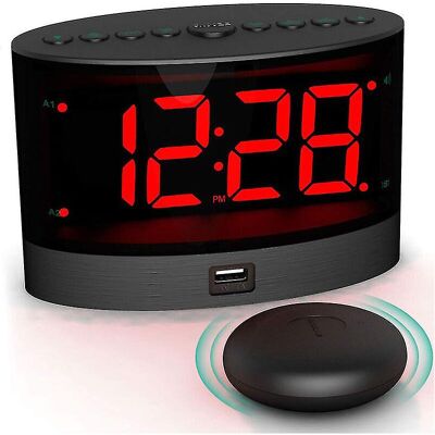 Unbranded Alarm Clock With Wireless Bed Shaker, Dual Vibrating Alarm Clock For Heavy Sleep Unbranded Alarm Clock With Wireless Bed Shaker, Dual Vibrating Alarm Clock For Heavy Sleep
