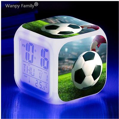 Unbranded (Black) Football Alarm Clocks Kids Room 7color Changing Multifunction Touth Sens Unbranded (Black) Football Alarm Clocks Kids Room 7color Changing Multifunction Touth Sens