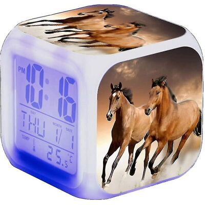 Unbranded (A) Horse Alarm Clock - Animal Alarm - Led - With Light - Glow In The Night - Fo Unbranded (A) Horse Alarm Clock - Animal Alarm - Led - With Light - Glow In The Night - Fo