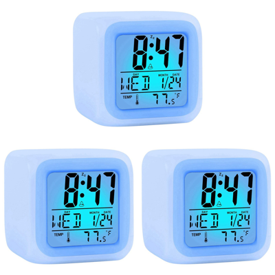 Spactz 3X Alarm Clock Digital Travel for Bedroom Boy Girl,Small Bedside Clocks,Display Spactz 3X Alarm Clock Digital Travel for Bedroom Boy Girl,Small Bedside Clocks,Display