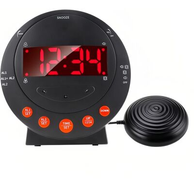 Venisymlis Sonic Boom Alarm Clock, Extra Loud Vibrating Dual Alarm Clock, Digital Alarm Clo Venisymlis Sonic Boom Alarm Clock, Extra Loud Vibrating Dual Alarm Clock, Digital Alarm Clo