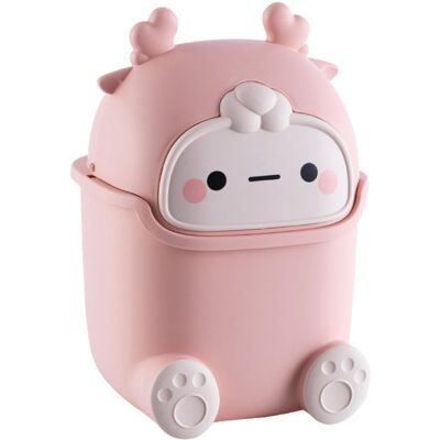 Unbranded 2 Litre Pink Plastic Waste Bin for Bedroom, Desk, Kids, and Cats - Cute Children Unbranded 2 Litre Pink Plastic Waste Bin for Bedroom, Desk, Kids, and Cats - Cute Children