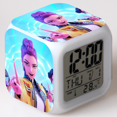 OBMEIFU K-pop Demon Hunters Clock with LED Night Light(B) OBMEIFU K-pop Demon Hunters Clock with LED Night Light(B)