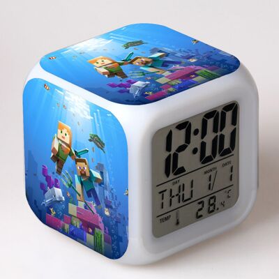 Unbranded Colorful Minecraft Alarm Clock With Smart Low Night Light, Multipurpose Desk Tab Unbranded Colorful Minecraft Alarm Clock With Smart Low Night Light, Multipurpose Desk Tab