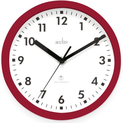 Acctim 74664 Nardo 20cm Radio Controlled Red Wall Clock Acctim 74664 Nardo 20cm Radio Controlled Red Wall Clock