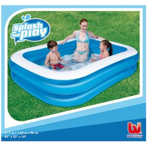 Bestway Swimming Pool Rectangular 211x132x46cm Blue Garden Above Ground Ponds Bestway Swimming Pool Rectangular 211x132x46cm Blue Garden Above Ground Ponds