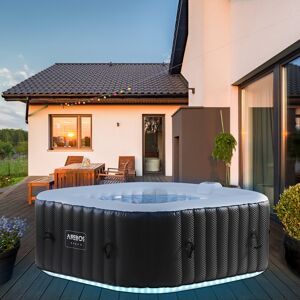 AREBOS Inflatable Hot Tub Indoor/Outdoor Spa Pool 154 x 154cm LEDs 4 per AREBOS Inflatable Hot Tub Indoor/Outdoor Spa Pool 154 x 154cm LEDs 4 per