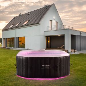 AREBOS Inflatable Hot Tub Indoorr/Outdoor Spa Pool with LEDs 154x154cm 4 persons AREBOS Inflatable Hot Tub Indoorr/Outdoor Spa Pool with LEDs 154x154cm 4 persons