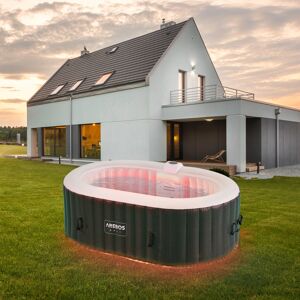 AREBOS Inflatable Hot Tub Indoor/Outdoor Spa Pool with LEDs 190x120cm 2 p AREBOS Inflatable Hot Tub Indoor/Outdoor Spa Pool with LEDs 190x120cm 2 p