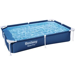 Bestway Steel Pro 87 Inch x 59 Inch x 17 Inch Rectangular Metal Frame Above Grou Bestway Steel Pro 87 Inch x 59 Inch x 17 Inch Rectangular Metal Frame Above Grou