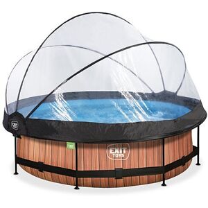 EXIT TOYS EXIT Wood pool 10ft x 30in with filter pump and dome - brown EXIT TOYS EXIT Wood pool 10ft x 30in with filter pump and dome - brown