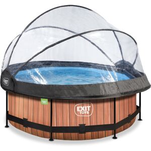 EXIT TOYS EXIT Wood pool 8ft x 30in with filter pump and dome - brown EXIT TOYS EXIT Wood pool 8ft x 30in with filter pump and dome - brown