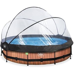 EXIT TOYS EXIT Wood pool 12ft x 30in with filter pump and dome - brown EXIT TOYS EXIT Wood pool 12ft x 30in with filter pump and dome - brown