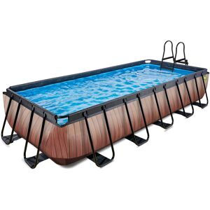 EXIT TOYS EXIT Wood pool 18ft x 8ft x 39in with sand filter pump - brown EXIT TOYS EXIT Wood pool 18ft x 8ft x 39in with sand filter pump - brown