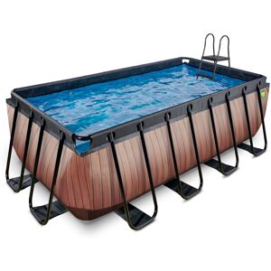 EXIT TOYS EXIT Wood pool 13ft x 6.6ft x 48in with sand filter pump - brown EXIT TOYS EXIT Wood pool 13ft x 6.6ft x 48in with sand filter pump - brown