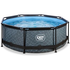EXIT TOYS EXIT Stone pool 8ft x 30in with filter pump - grey EXIT TOYS EXIT Stone pool 8ft x 30in with filter pump - grey