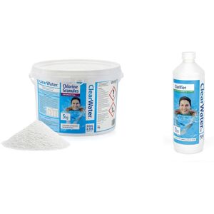 Clearwater CH0040 Chlorine Granules & CH0009 Water Clarifier for Hot Tub & Spa W Clearwater CH0040 Chlorine Granules & CH0009 Water Clarifier for Hot Tub & Spa W