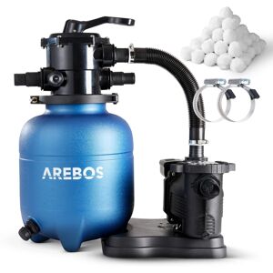 AREBOS Sand Filter System 350W for Pools 9500 L/h Pump with 600g Filter Ball AREBOS Sand Filter System 350W for Pools 9500 L/h Pump with 600g Filter Ball
