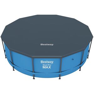 Bestway 12ft Round Blue Polyethylene Pool Cover with Fixing Chains Bestway 12ft Round Blue Polyethylene Pool Cover with Fixing Chains