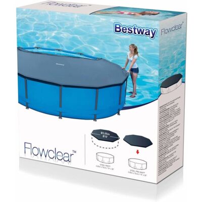 Bestway 10ft PVC Outdoor Pool Cover With Drain Holes & Ropes Bestway 10ft PVC Outdoor Pool Cover With Drain Holes & Ropes