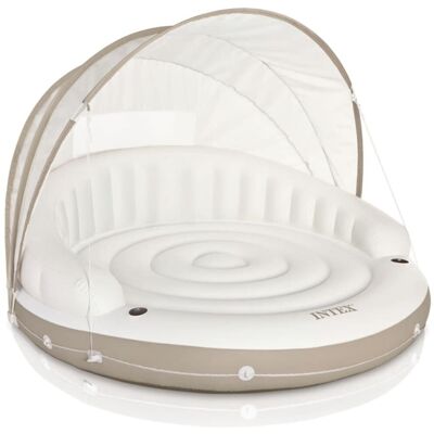 Intex White Canopy Island Floating Lounge - Pool Float Intex White Canopy Island Floating Lounge - Pool Float