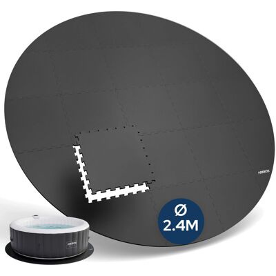 AREBOS Spa Pool Floor Protection Mat, Round, Ø 240 cm Eva Whirlpool Mat as Puz AREBOS Spa Pool Floor Protection Mat, Round, Ø 240 cm Eva Whirlpool Mat as Puz