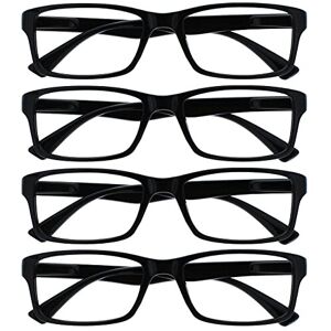 OPULIZE The Reading Glasses Company Black Readers Value 4 Pack Designer Style Mens Women OPULIZE The Reading Glasses Company Black Readers Value 4 Pack Designer Style Mens Women