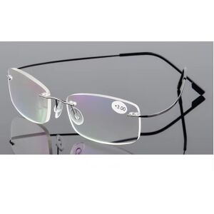 Unbranded (+2.50, Gray) Mens Rimless Reading Glasses Metal Readers Rectangle Unbranded (+2.50, Gray) Mens Rimless Reading Glasses Metal Readers Rectangle