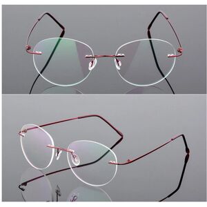 Unbranded (Red, +4.00 strength) Men Women Rimless Anti Blue Light Reading Glasses Oval Fra Unbranded (Red, +4.00 strength) Men Women Rimless Anti Blue Light Reading Glasses Oval Fra