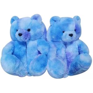 Unbranded (Blue Multicolor, Adult37-41=Foot Length23.5-25.5cm) Fuzzy Bear Teddy Slippers W Unbranded (Blue Multicolor, Adult37-41=Foot Length23.5-25.5cm) Fuzzy Bear Teddy Slippers W