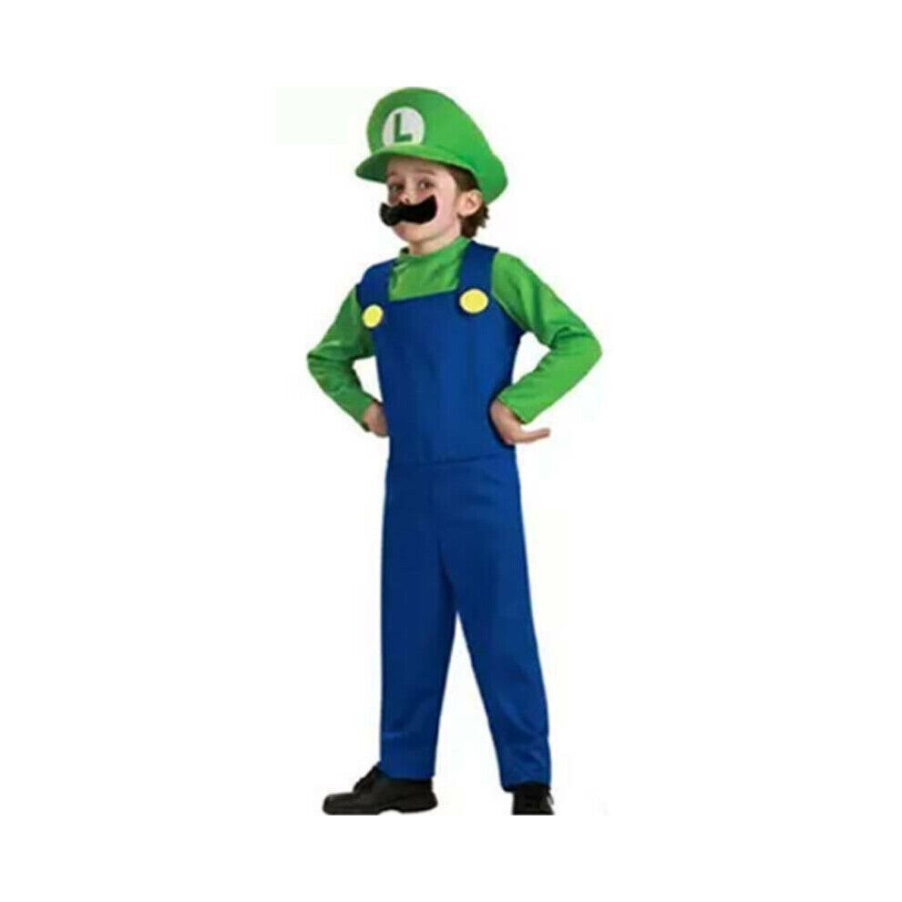Unbranded ((Boys) Green Luigi, 9-10 Years) Boy Super Mario Luigi Fancy Clothing Costume Se
