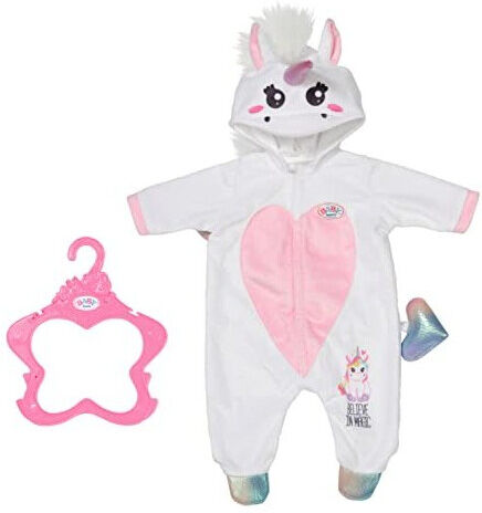 BABY Born 832936 Unicorn Onesie-Fits Dolls up to 43cm-Set Includes All-in-one Onise with H