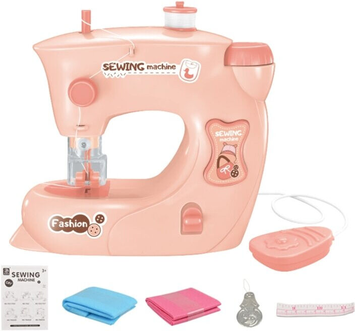 Unbranded (Pink, 7984 S) Electric Sewing Machine with Light for Kids Arts Crafts Pretend P