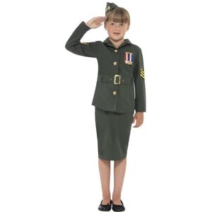 Smiffys Smiffy's Children's WW2 Army Girl Costume, Jacket, Skirt, Attached Belt And - c Smiffys Smiffy's Children's WW2 Army Girl Costume, Jacket, Skirt, Attached Belt And - c