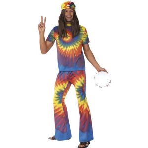 Smiffys Smiffy's Men's 1960's Tie Dye Costume, Tie Dye Top And Flared Trousers, 60's - Smiffys Smiffy's Men's 1960's Tie Dye Costume, Tie Dye Top And Flared Trousers, 60's -