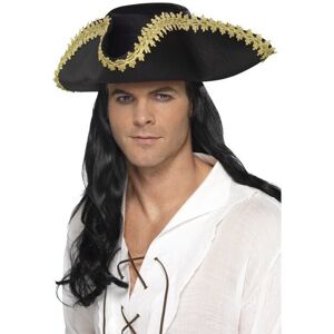 Smiffys Smiffy's 44666 Pirate Hat (one Size) - hat pirate fancy dress black mens costum Smiffys Smiffy's 44666 Pirate Hat (one Size) - hat pirate fancy dress black mens costum