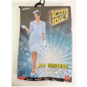 Smiffys Blue Air Hostess Costume - Dress, Hat, Gloves Smiffys Blue Air Hostess Costume - Dress, Hat, Gloves