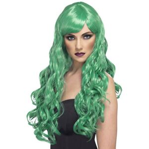 Smiffys Long Green Ladies Fringe Curly Desire Wig - wig green desire long curly fancy d Smiffys Long Green Ladies Fringe Curly Desire Wig - wig green desire long curly fancy d