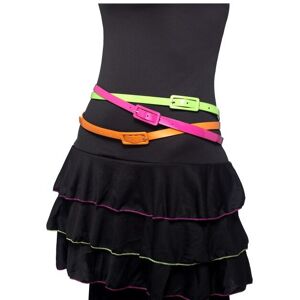 Smiffys Smiffy's 80's Style Neon Belts - Multi-pack - Fancy Dress 1980s Accessory - neo Smiffys Smiffy's 80's Style Neon Belts - Multi-pack - Fancy Dress 1980s Accessory - neo